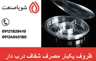 ظروف یکبار مصرف شفاف درب دار