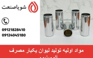 مواد اولیه تولید لیوان یکبار مصرف آلومینیومی